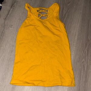 Old Navy Mustard Yellow Crisscross Back Tank Top - Women